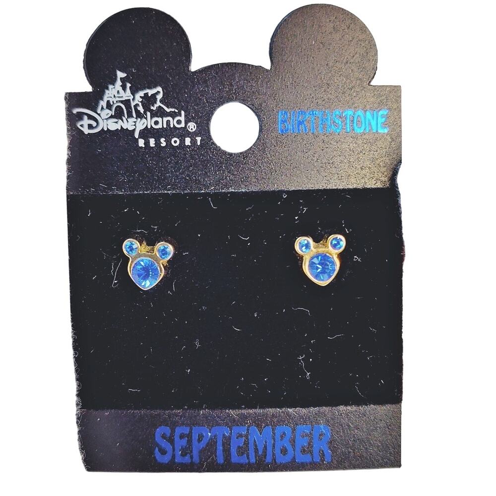 Disney Parks September Birthstone Mickey Mouse Earrings NWT